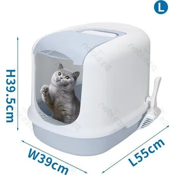 Toaleta pro kočku Uzavřená toaleta pro kočky Nobleza L - modrá Barva: Zelená