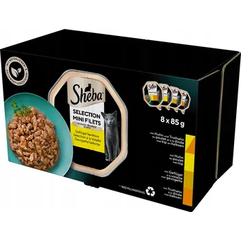 Krmivo pro kočku Sheba Selection mokré krmivo pro kočky drůbeží příchutě v omáčce, vanička 8x85 g