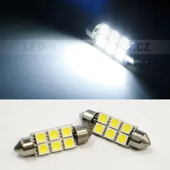 Autožárovka Sufitka bílá - Super 6xSMD LED SINGLE, 39mm (LED sufitka bílá - Super Light)