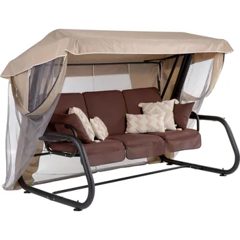 Zahradní houpačka Venezia Lux s moskytiérou, polštářky a bočními stolky H047-04PB PATIO 448549
