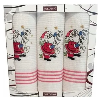 Utěrka Sada kuchyňských utěrek 3ks 50x70 Vánoce Mikuláš Dopis Jedeka