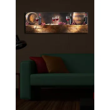 Obraz Obraz s led osvětlením Víno 90x30 cm