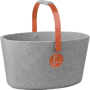 Cestovní taška Milovaný košík šedý s lososově oranžovou - LIEBLINGSKORB Basic silver grey lachsorange