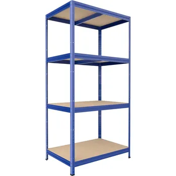 Dílenský regál Kovový regál do technické místnosti Biedrax 45 x 60 x 180 cm, modrý - 4 police MDF