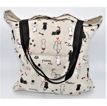 Nákupní taška PLÁTĚNÁ TAŠKA KOČKY NA REŽNÉ - CZECH MADE (Nákupní taška s kočkou, kočky, kočka)