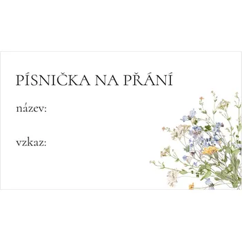 Svatební dekorace Kartička pro DJ 358