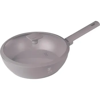 Pánev Berlingerhaus Wok pánev s titanovým povrchem a poklicí 30 cm Taupe Collection