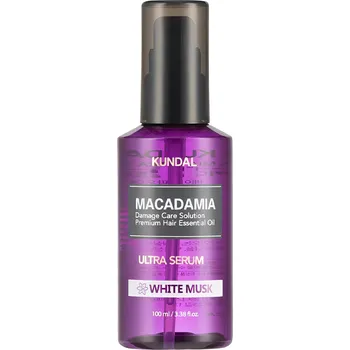 Vlasová kosmetika Kundal Macadamia Ultra Serum White Musk regenerační olejové sérum pro poškozené vlasy 100 ml