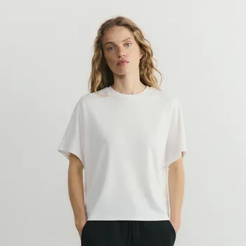 Reserved - Oversize tričko s modalem - bílá - 6889V-00X - 6889V-00X-XS