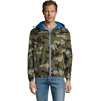 SKATE LINED WINDBREAKER - Camo / Royal BlueM