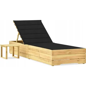 Zahradní lehátko Černé dřevěné Lehátko VidaXL