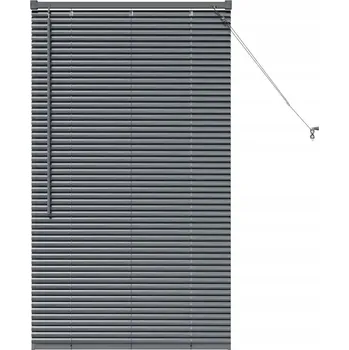 Žaluzie Okenní žaluzie se zatemňovací roletou, manuální ovládání, tmavě šedá, hliníková