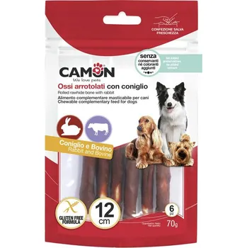 Pamlsek pro psa Camon Treats&Snacks Dog - Tyčinky z kůže obalené králičím masem 70g