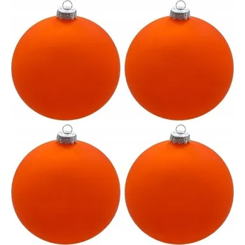 Vánoční dekorace Skleněné Vánoční Baňky na Vánoční Stromeček VELKÉ 12 CM POMERANČOVÁ MATNÁ oranžová