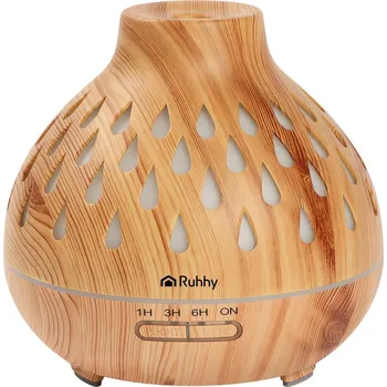 Zvlhčovač vzduchu Ruhhy 26633 Aroma difuzér a zvlhčovač vzduchu RGB 400 ml, světle hnědý