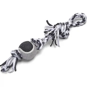 Hračka pro psa Bavlněné lano s míčkem Nobleza 45 cm - 3 barvy Barva: Šedá