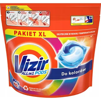 Prací prostředek Kapsle na praní barev VIZIR All in 1 barva balení XL 40 ks