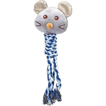 Hračka pro psa Plyšová hračka Nobleza - Myš se šňůrou 31 cm Barva: Modrá