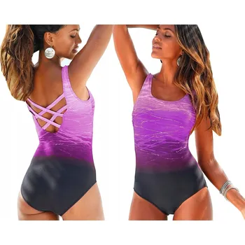 Dámské plavky SNM fialové jednodílné plavky velikosti XL