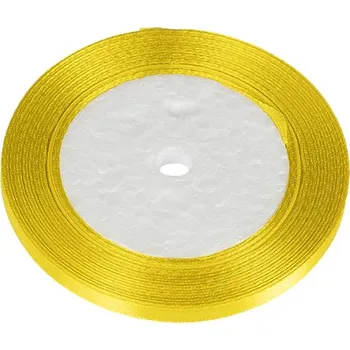 Stuha Bellatex Stuha saténová 6 mm/ 22,5 m Žlutá