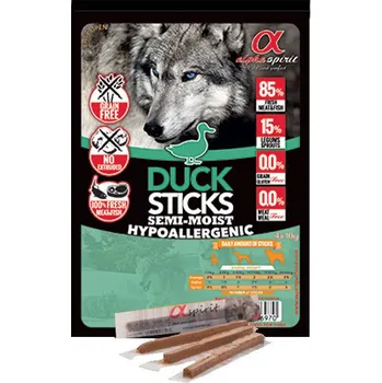 Pamlsek pro psa Alpha Spirit 4 Sticks - Kachní tyčinky 40g