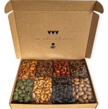 Dárková krabička Nutworld.cz Dárková ořechová krabička - TOP VÝBĚR S VLASTNÍM VZKAZEM - různá gramáž
