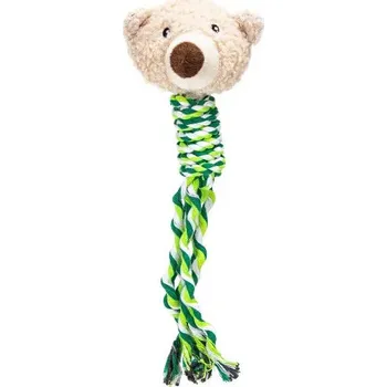Hračka pro psa Plyšová hračka Nobleza - Medvěd s lanem 28 cm Barva: Zelená