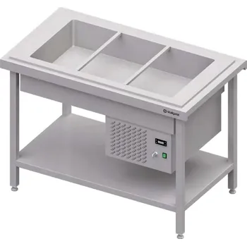 STALGAST Chladící centrální stůl s vanou na saláty 3x GN 1/1, 1245x750x880 mm | STALGAST, ST105121