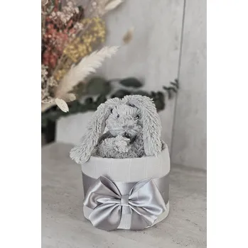 plenkový dort Happy horse Mini plenkový dort s chrastítkem - šedý