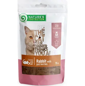 Krmivo pro kočku Nature´s Protection Nature's Protection snacks for cats - Králíkové kousky s goji 75g