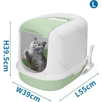Toaleta pro kočku Krytá toaleta pre mačky Nobleza L - zelená Barva: Zelená
