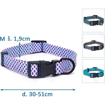 Obojek pro psa Obojek Nobleza trojúhelníkový M (š. 1,9 cm x d. 30-51 cm) Barva: Fialová