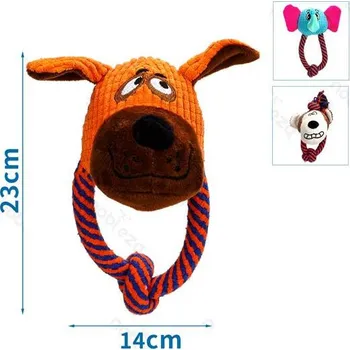 Hračka pro psa Plyšová hračka Nobleza milé zvířátko na šňůře 23 cm Barva: Oranžová