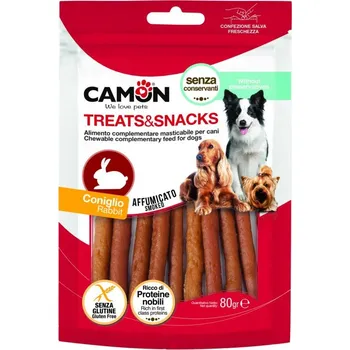 Pamlsek pro psa Camon Treats&Snacks Dog - Uzené králičí tyčinky 80g
