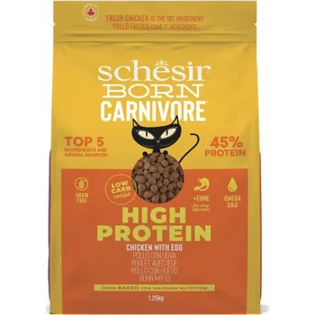 Krmivo pro kočku Schesir Cat Born Carnivore Adult - Čerstvé kuřecí s vejcem 1,25 kg