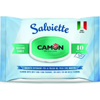 Kosmetika pro psa Vlhčené utěrky pro zvířata Camon s vůní bílého pižma 40ks
