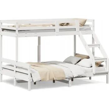 Postel Patrová postel 80 x 200/140 x 200 cm bílá masivní borové dřevo Bílá 3207182