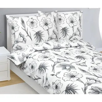 Bytový textil Povlečení krepové Bílá,Šedá BX1001408 - 140x220, 70x90 cm