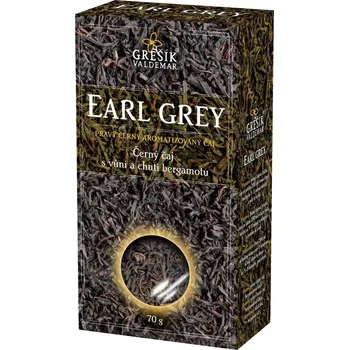 Horký nápoj Valdemar Grešík Earl Grey černý čaj sypaný 70 g