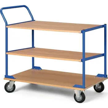 Plošinový vozík Třípolicový vozík - police dřevotříska, 400 kg