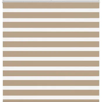 vidaXL Zebra roleta 140x100 cm šířka látky 135,9 cm polyester [4014113] Barva: sand brown