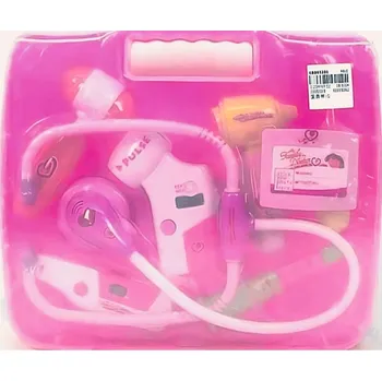 Hra na doktory ICOM POLAND Dětský lékařský kufřík – růžový