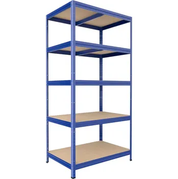 regál Regál do domácnosti Biedrax 50 x 75 x 180 cm, modrý, 5 polic MDF, nosnost 200 kg na polici