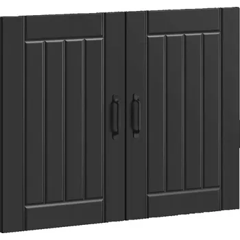 Kuchyňská skříňka ZÁVĚSNÁ KUCHYŇSKÁ SKŘÍŇKA "LUCCA" ČERNÁ LEPENÉ DŘEVO