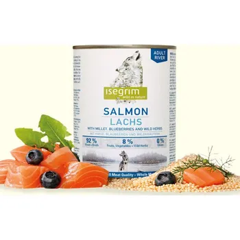 Krmivo pro psa Isegrim Dog Adult Salmon + Millet, Blueberries & Wild Herbs 800g