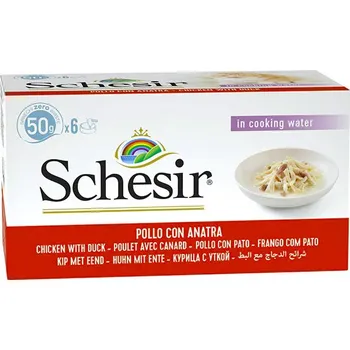 Krmivo pro kočku Schesir Cat Multipack - Kuracie s kačicou 6x50g