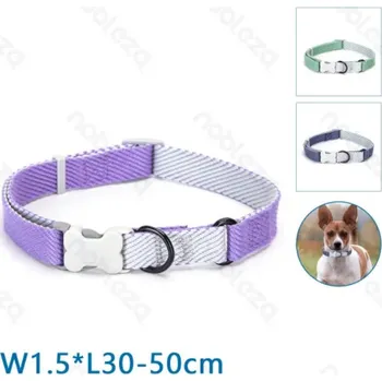 Obojek pro psa Obojek Nobleza s kostičkou Pastel S (š.1,5 cm x d.30-50 cm) Barva: Fialová