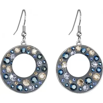 Náušnice Náušnice bižuterie se Swarovski krystaly modré kulaté 51040.3