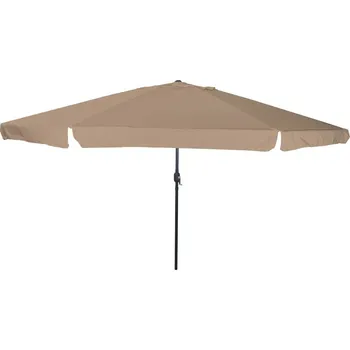 Slunečník vidaXL Zahradní slunečník Taupe 395 x 395 x 245 cm Polyester a ocel [42003639]