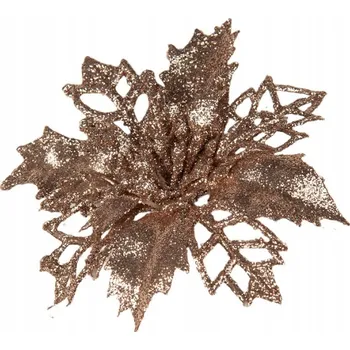 umělá květina Umělá dekorace vánoční hvězda hnědá - 9x2 cm